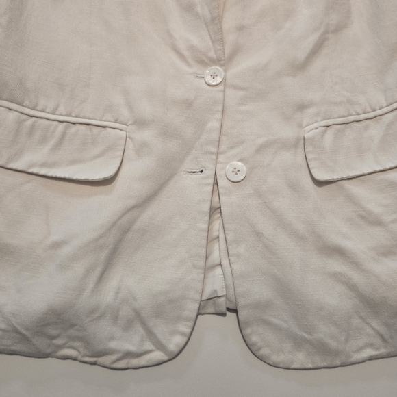 Endless Rose Linen Oversized Vest Blazer In White linen blend Vest Sleeveless - Picture 3 of 10